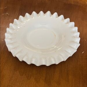 Fenton Hobnail White Ruffled Edge Plate